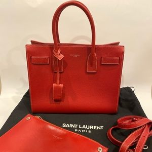 Saint Laurent Leather Sac De Jour Satchel Handbag